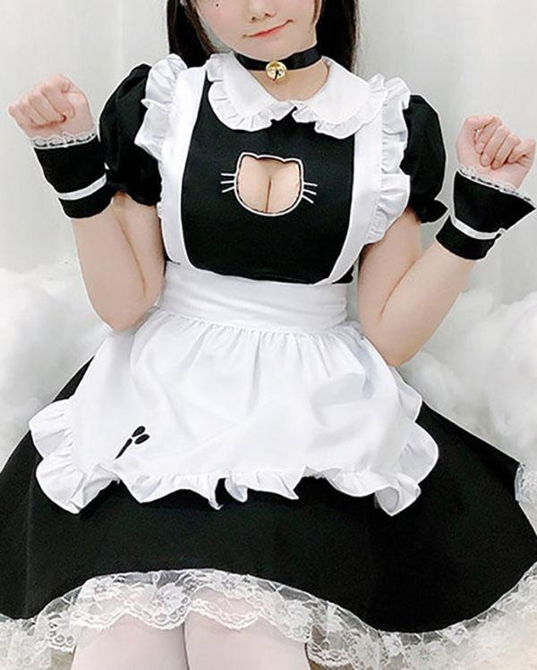 Sexy Maid Cosplay Costume Women French Maid Schoolgirl Outfits Dress