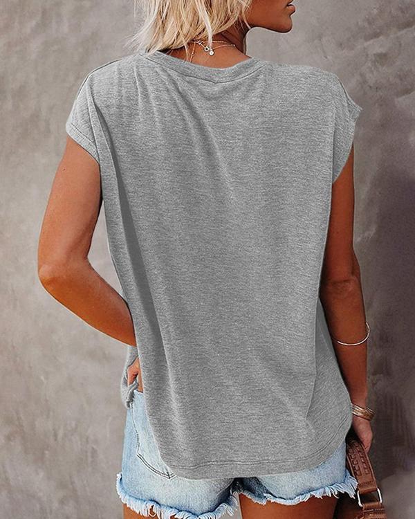 Solid Color Sleeveless Tank Slim Fit Top
