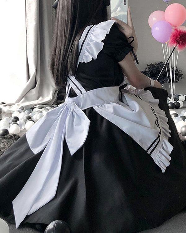 Sexy Maid Cosplay Costume Women Fetish Lingerie Schoolgirl Babydoll Dress