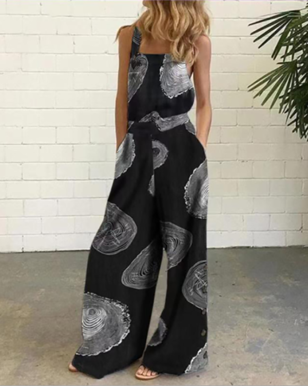 Sleeveless Abstract Spaghetti One-Pieces Jumpsuit