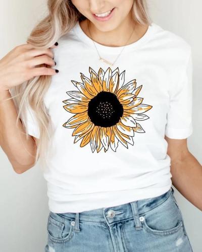 Casual Sunflower Tees T-shirt