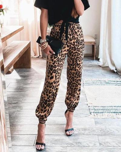 Live Cozy Leopard Satin Jogger