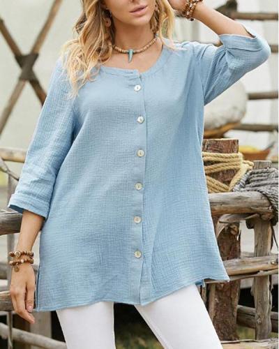 Front Opened Casual Blouse