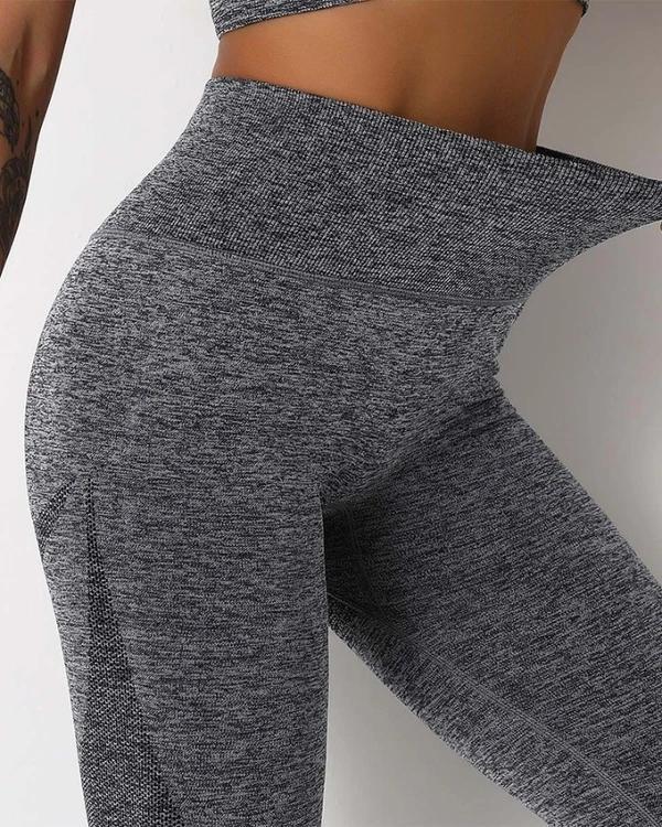 Solid High Elastic Breathable High Waist Active Leggings