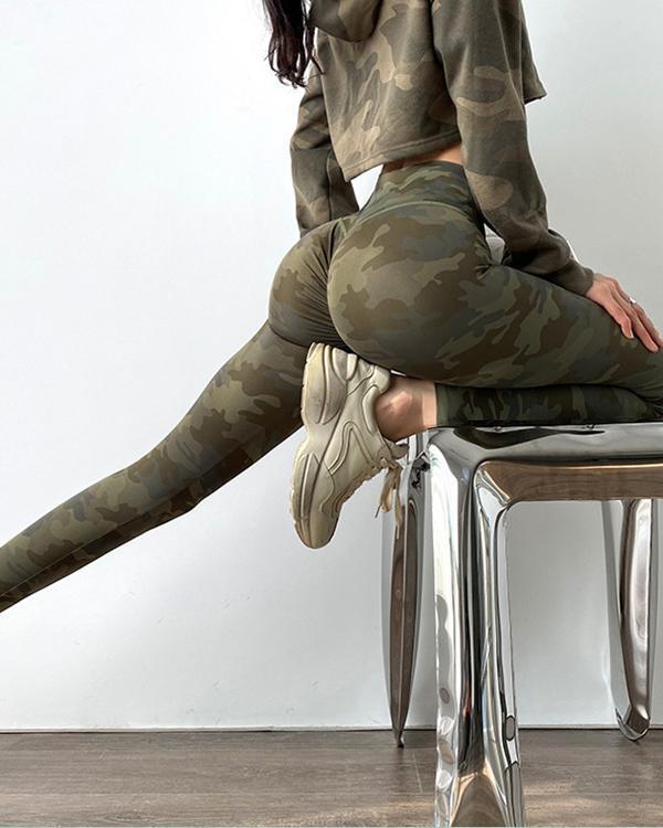 High Waist Camouflage Quick-drying Yoga Leggings