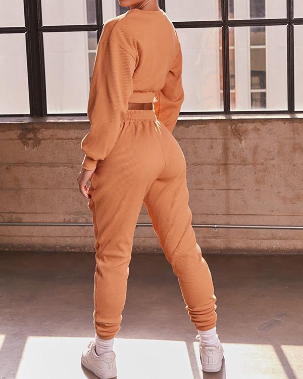 Casual Sweatshirts Sportswear Top & Pant Suit