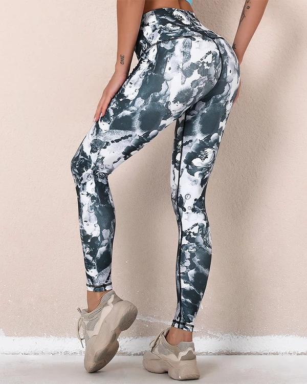 All Over Print High Waist Skinny Sport Yoga Pants Leggings