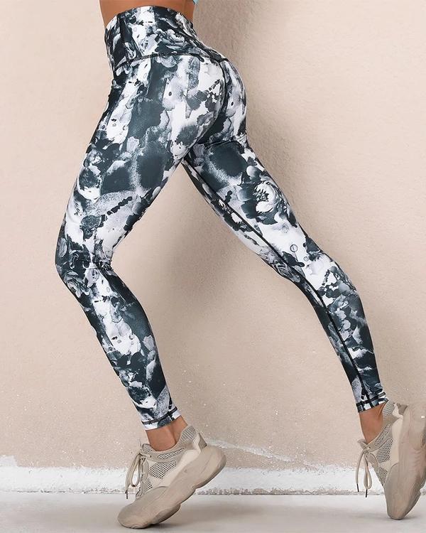 All Over Print High Waist Skinny Sport Yoga Pants Leggings