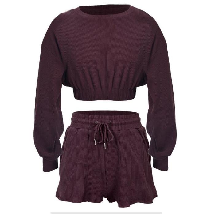 Casual Sweatshirts Sportswear Top & Shorts Suit