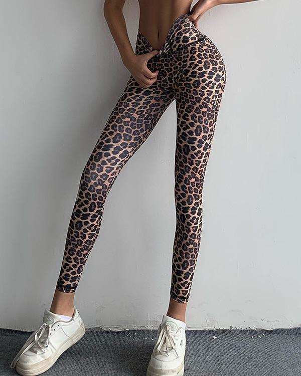 Leisure Leopard Print Fitness Yoga Leggings