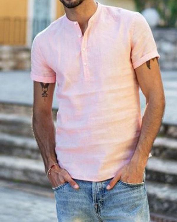 Mens Multi Color Cotton Blend Solid Casual Shirts