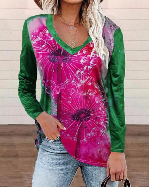 Dandelion Casual Long-sleeved Tops