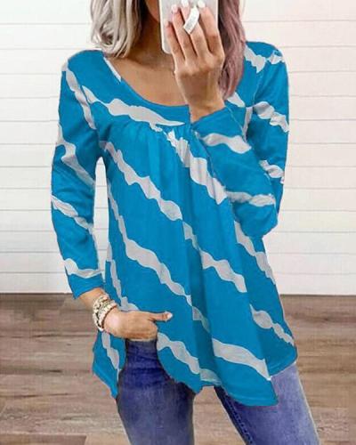 Stripe Casual Long-sleeved Tops