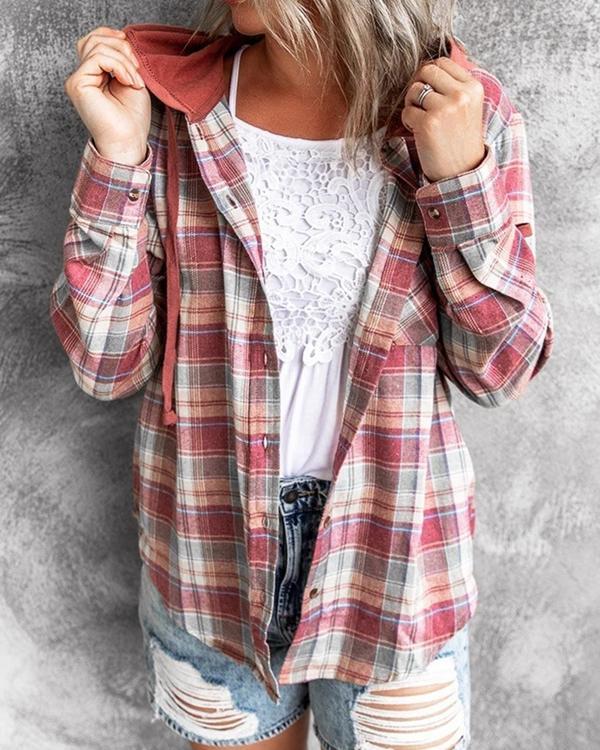 Unstoppable Soul Plaid Print Hoodie