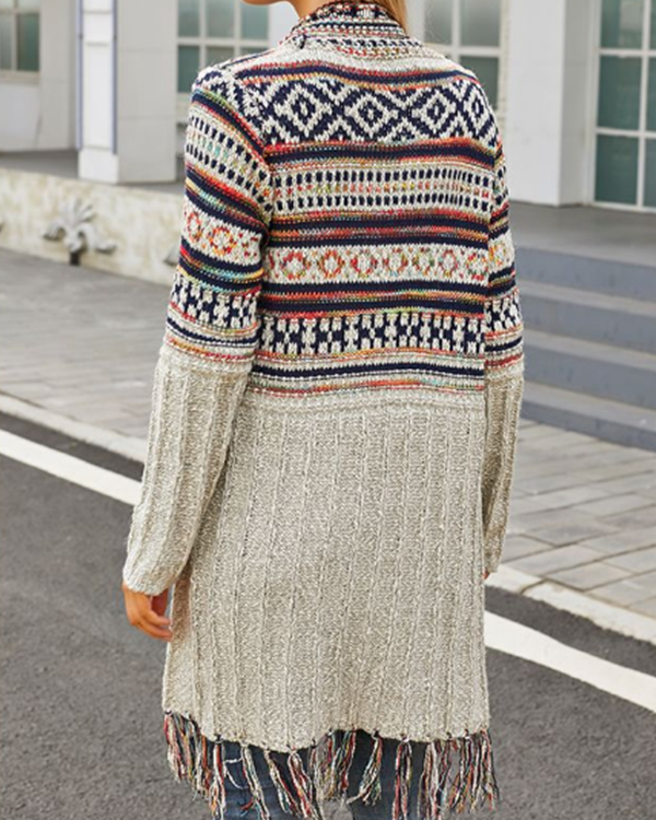 Tassel Midi Bohemian Knitted Cardigan