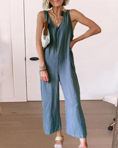 Loose Vest Top Nine Pants One-Piece Suit