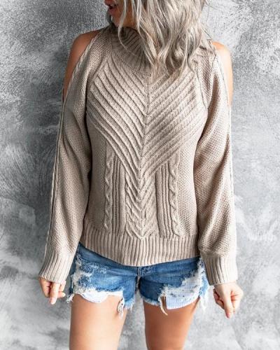 Women's Fashion Open Shoulder Sweater