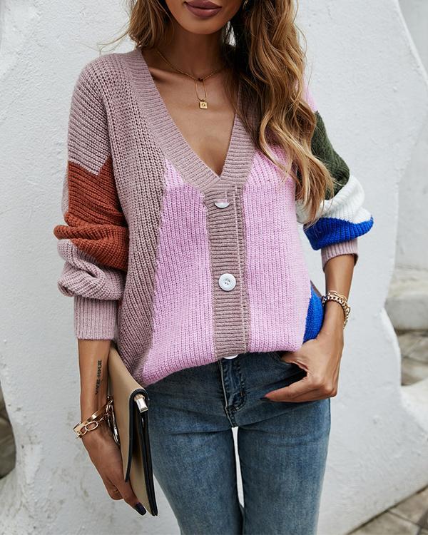 Stitching Fashion Knit Sweater
