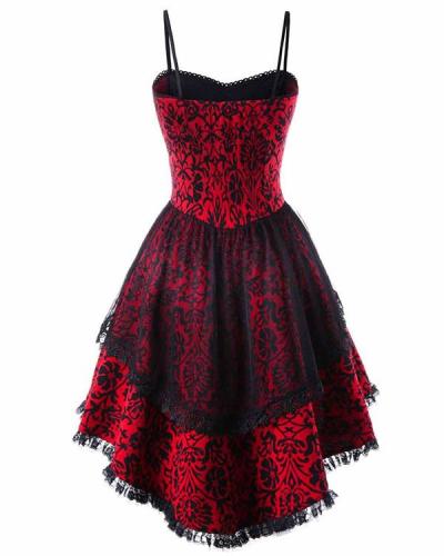 Plus Size Vintage 70s Cosplay Dress Spaghetti Strap Halloween Mini Dress