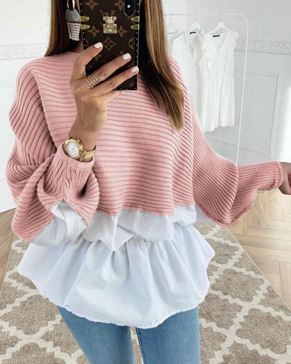 Fashion Sexy Pullover Round Neck Long Sleeves