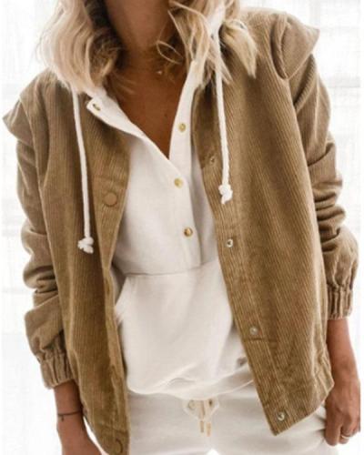 Patchwork Casual Loose Corduroy Cardigans