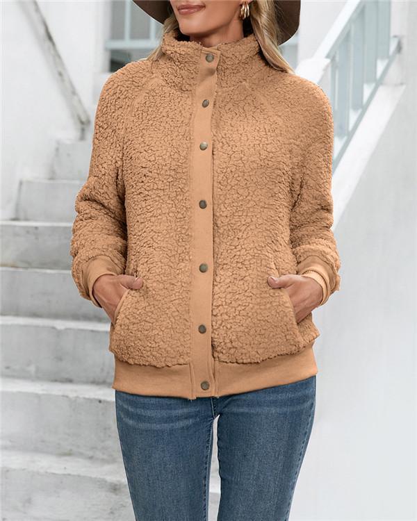 Cardigan coat double-sided plush down coat top