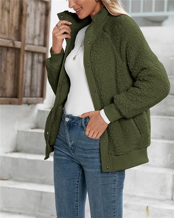 Cardigan coat double-sided plush down coat top