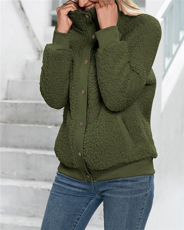 Cardigan coat double-sided plush down coat top