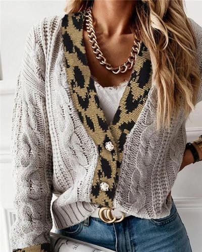 Cardigan Cotton Knit Single-breasted Sweater