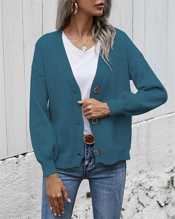 Cardigan V-neck Loose Long Sleeve Sweater