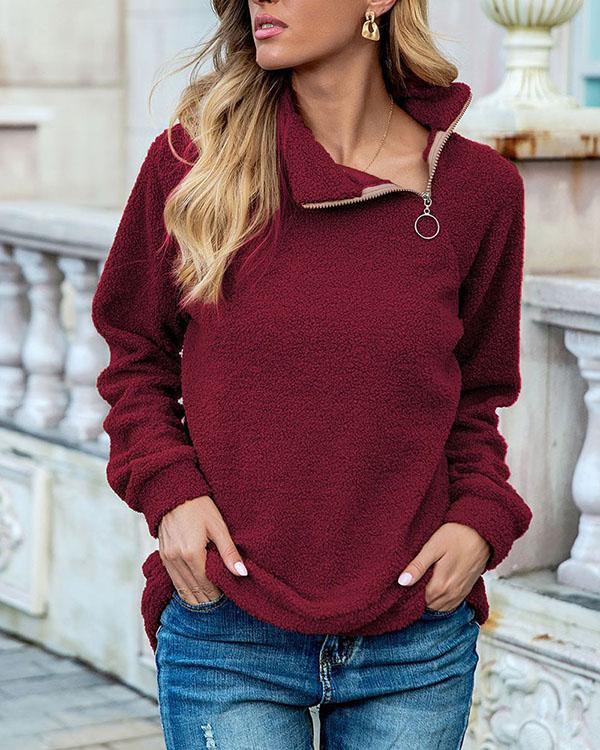 Plain Patchwork Thick Women's Hoodie