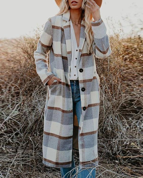 Redwoods Adventure Pocketed Plaid Coat