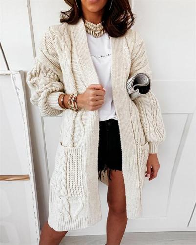 Soft sheep wool stretch-knit cardigan