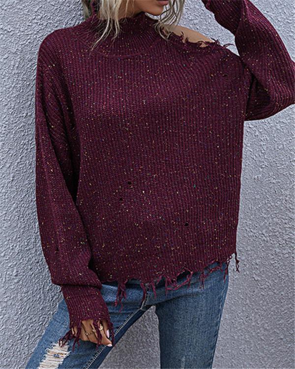 Autumn Solid Color Knitted Sweater