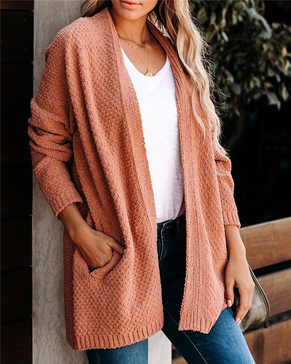 Loose Knit Cardigan Sweater Jacket