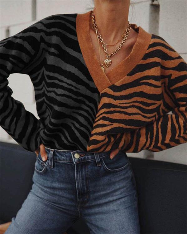 Fashion Leopard Knitted Sweater