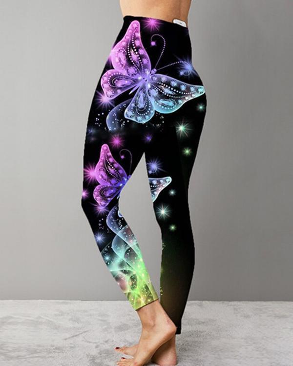 Women Print High Waist Leggings Workout Leggings