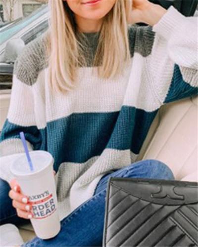 Autumn and Winter Knitted Crew Neck Sweater