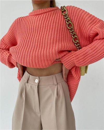 Loose Long-sleeved Round Neck Sweater