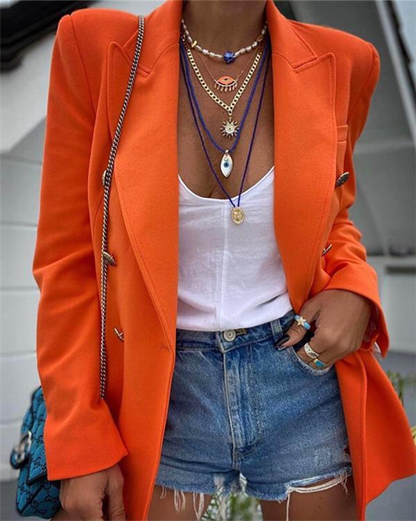 Solid Color Long-sleeved Small Blazer