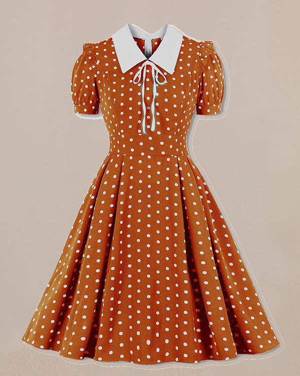 Polka Dot Print Vintage Dress