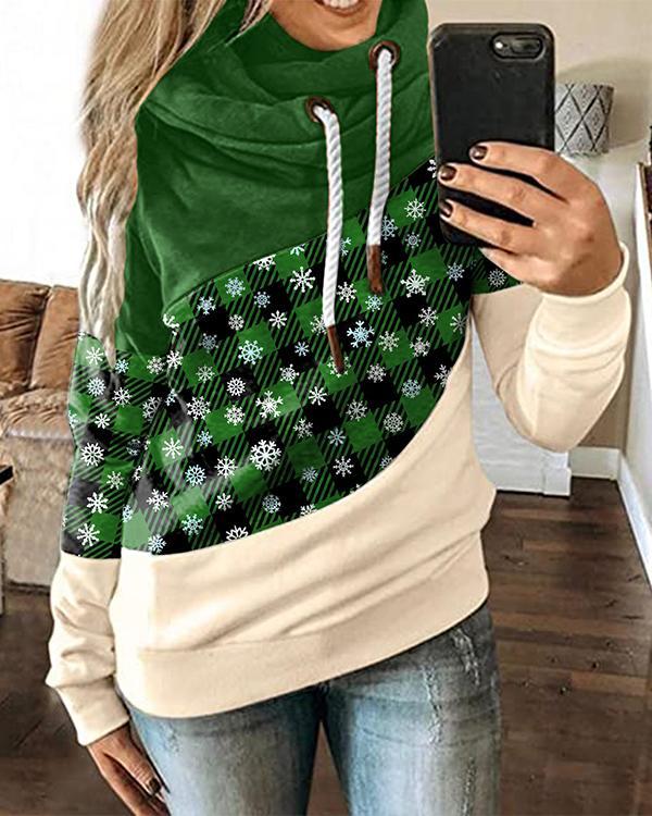 Christmas Contrast Stitching Hoodie