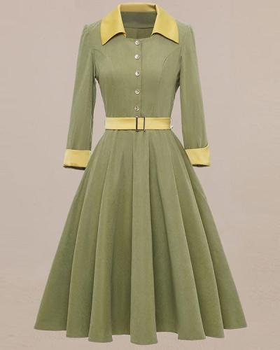 Hepburn Wind Europe and America Retro Swing Dress