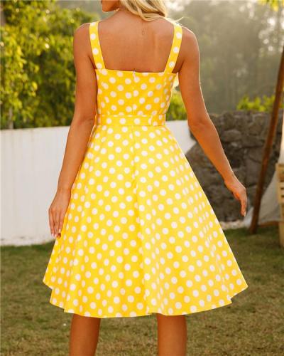 Vintage Polka-dot Dress with Straps