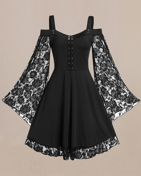 US$ 25.99 - Retro Lace Sling Women's Dress - www.narachic.com