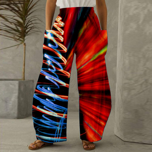 Christmas Series Printed Plus Size Casual Pants