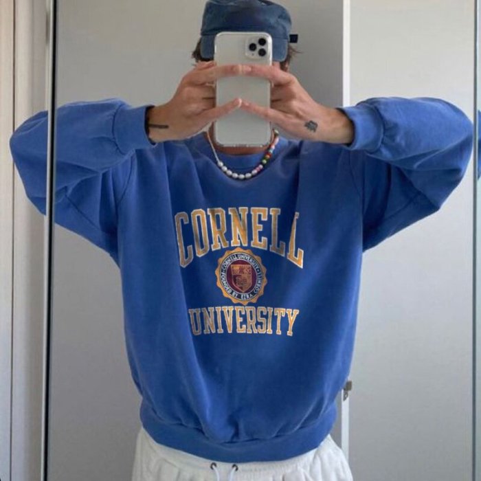 Men's Modern Cornell University Casual Printed Color Long Sleeve Sweatshirt