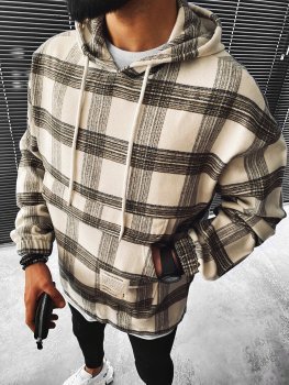 Casual fashion plaid texture hoodie