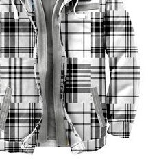 Men's Checkered Textured Winter Thick Hooded Jacket