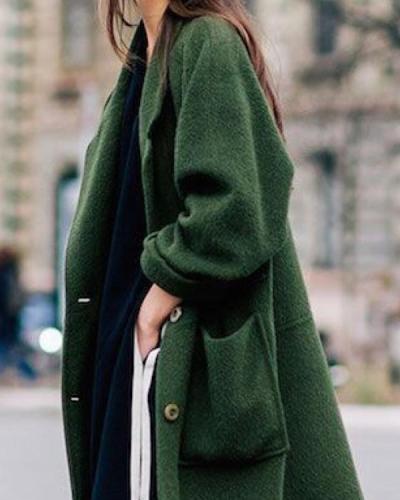 Women Fashion Casual Long Lapel Coat